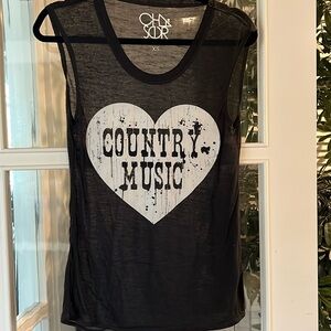CHASER Country Music Concert Tank in Black and White